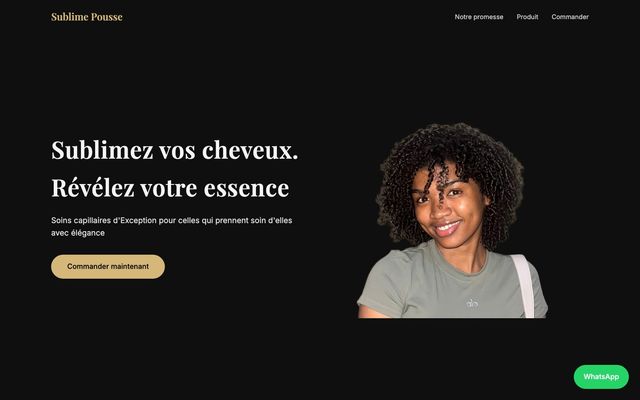 Page d'accueil du site Sublime Pousse